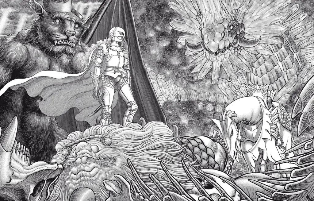 planche de berserk d'une scène de bataille